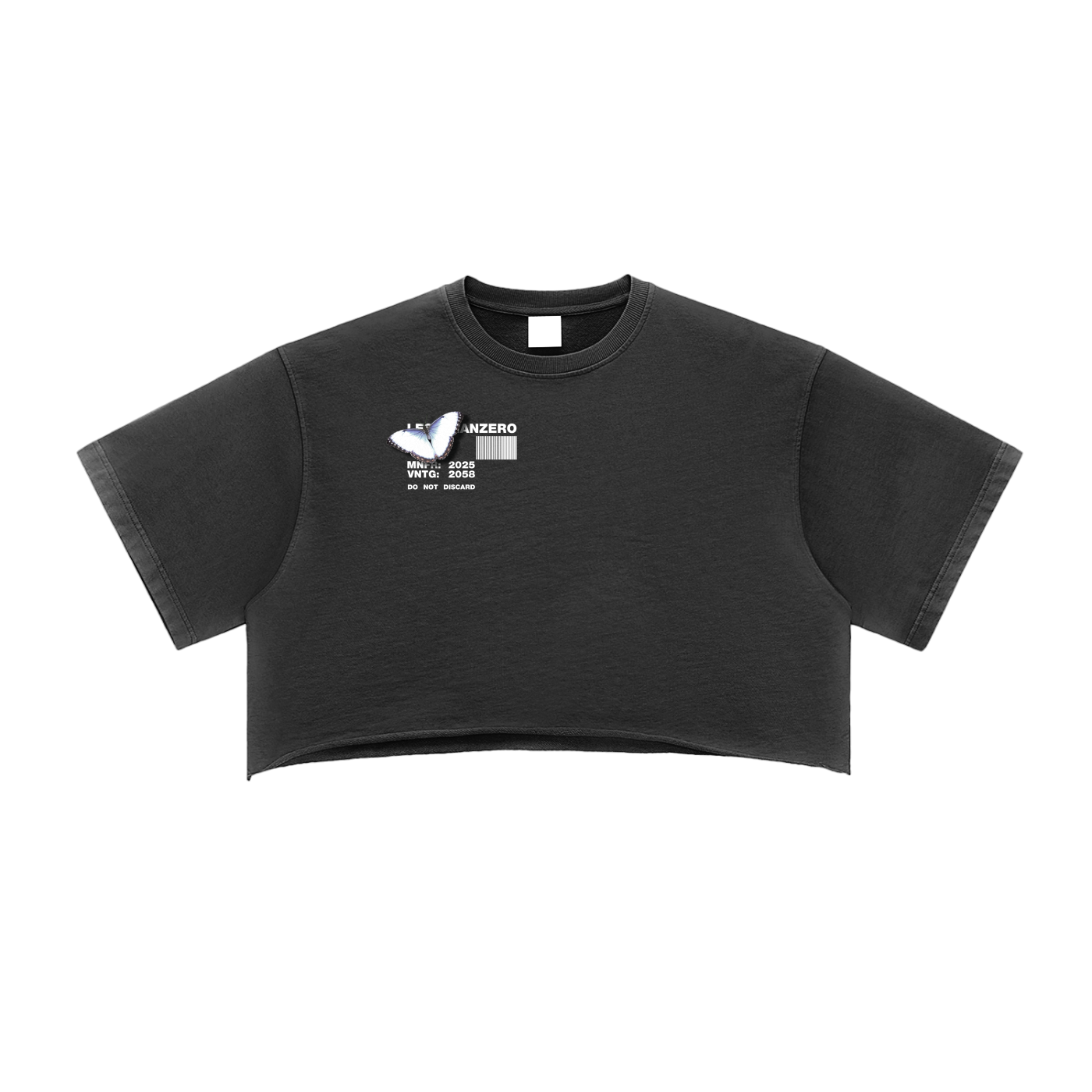Snow Washed Raw Edge Crop Top